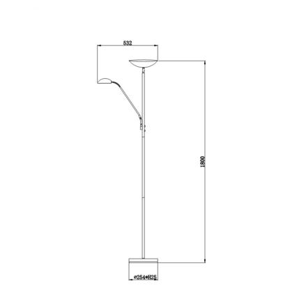 Lucide 19791/24/30 - LED Stmievateľná stojacia lampa ZENITH LED/20W/230V + LED/4W/230V