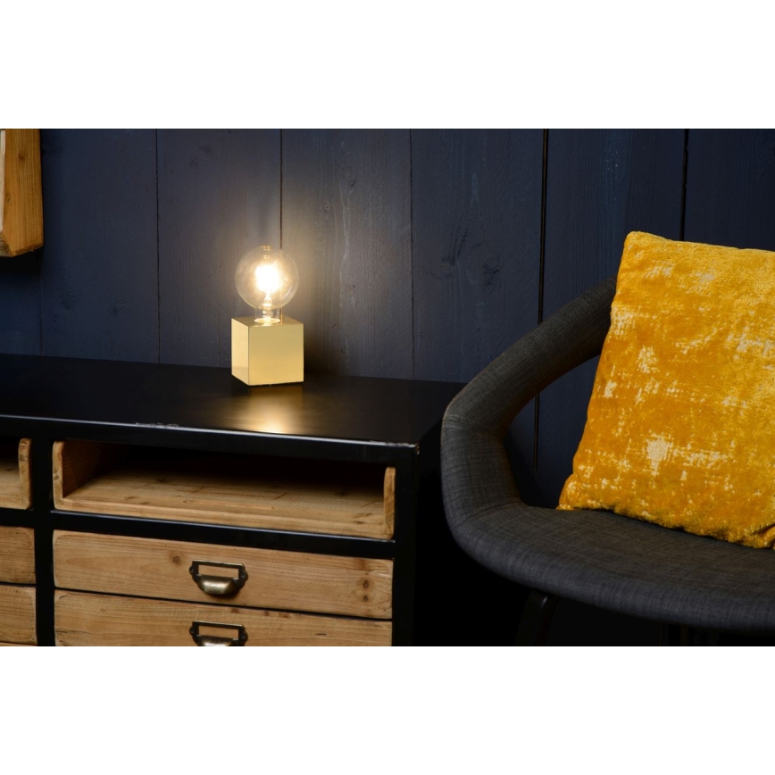 Lucide 20500/05/01 - LED stolná lampa CUBICO 1xE27/5W/230V mosaz