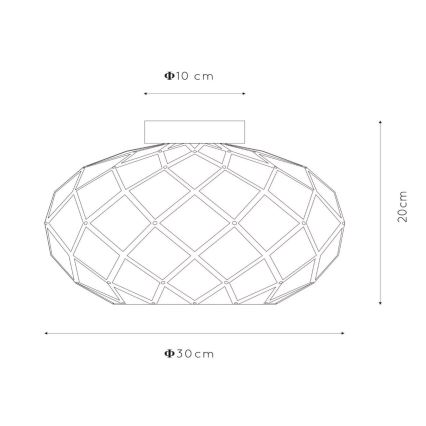 Lucide 21117/30/30 - Stropné svietidlo WOLFRAM 1xE27/40W/230V čierna