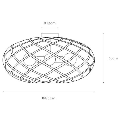 Lucide 21117/65/02 - Stropné svietidlo WOLFRAM 3xE27/60W/230V zlatá