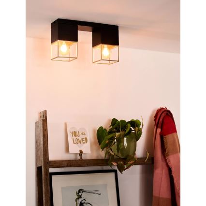 Lucide 21120/02/30 - Stropné svietidlo RIXT 2xE27/40W/230V čierna