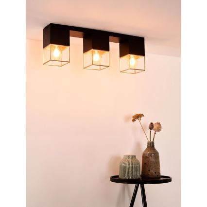 Lucide 21120/03/30 - Stropné svietidlo RIXT 3xE27/40W/230V čierna