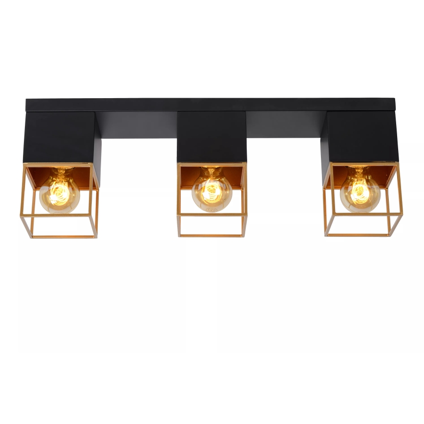 Lucide 21120/03/30 - Stropné svietidlo RIXT 3xE27/40W/230V čierna