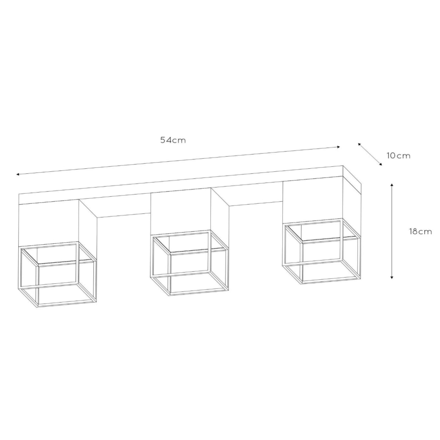 Lucide 21120/03/30 - Stropné svietidlo RIXT 3xE27/40W/230V čierna