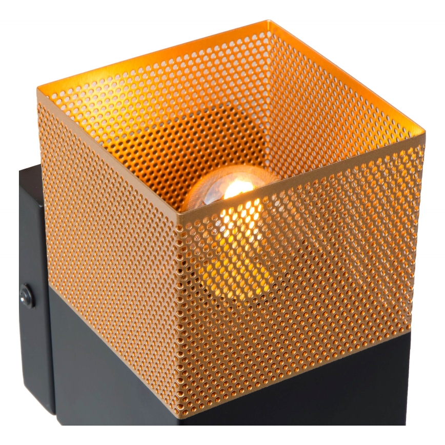 Lucide 21223/01/02 - Nástenné svietidlo RENATE 1xE27/40W/230V zlatá/čierna