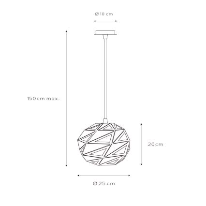 Lucide 21415/25/30 - Luster na lanku MALUNGA 1xE27/60W/230V