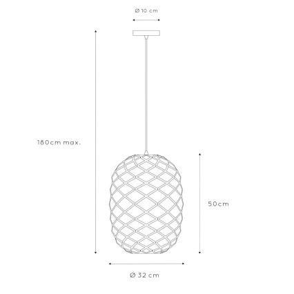 Lucide 21417/32/02 - Luster na lanku WOLFRAM 1xE27/60W/230V mosadz