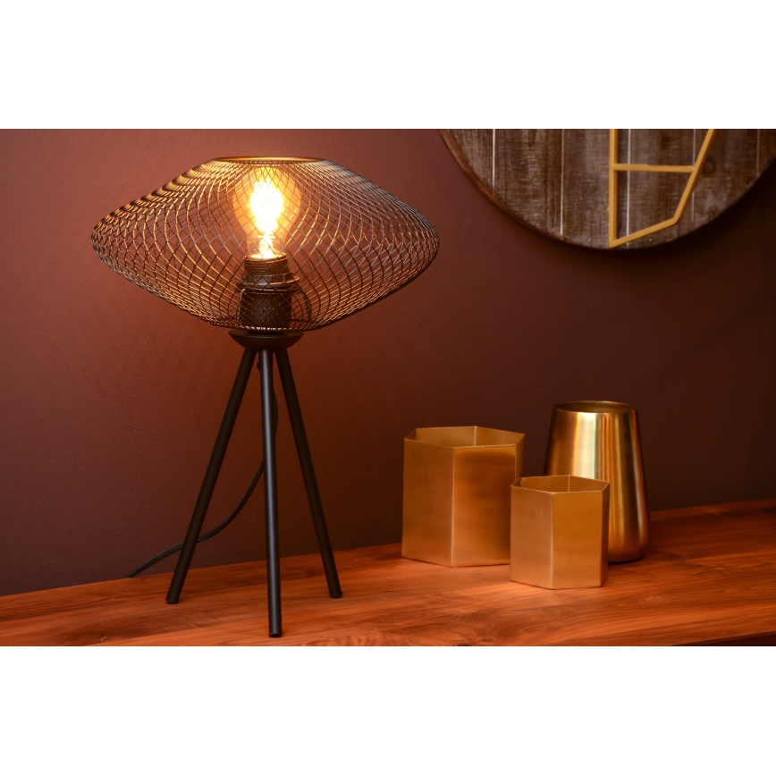 Lucide 21523/01/30 - Stolná lampa MESH 1xE27/40W/230V čierna