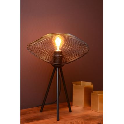 Lucide 21523/01/30 - Stolná lampa MESH 1xE27/40W/230V čierna