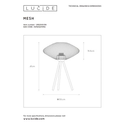 Lucide 21523/01/30 - Stolná lampa MESH 1xE27/40W/230V čierna