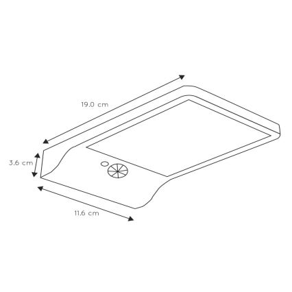 Lucide 22862/04/30 - LED Solárne nástenné svietidlo so senzorom  BASIC LED/3W/1,2V IP44