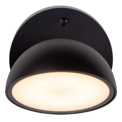 Lucide 22865/12/30 - LED Vonkajšie nástenné svietidlo so súmrakovým senzorom FINN LED/12W/230V IP54 čierna