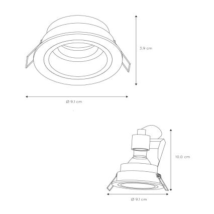 Lucide 22958/01/30 - Podhľadové svietidlo EMBED 1xGU10/50W/230V