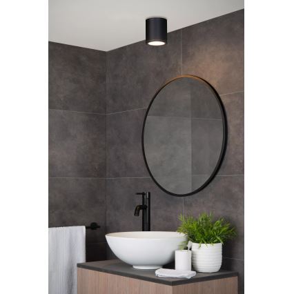 Lucide 22962/01/30 - Kúpeľňové stropné svietidlo AVEN 1xGU10/50W/230V, priemer 9 cm, IP65, čierne