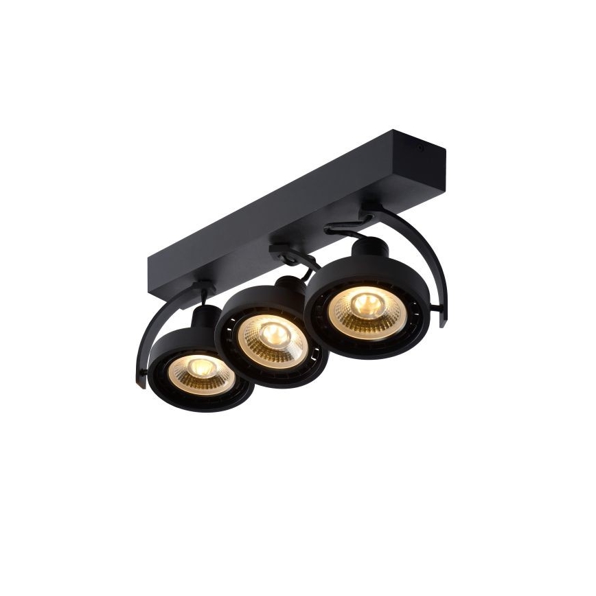 Lucide 22968/36/30 -LED Stmievateľné bodové svietidlo DORIAN 3xGU10/12W/230V čierna
