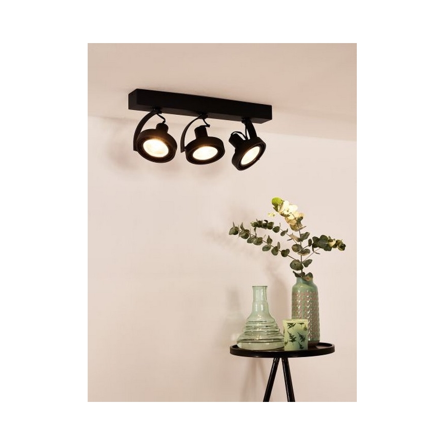 Lucide 22968/36/30 -LED Stmievateľné bodové svietidlo DORIAN 3xGU10/12W/230V čierna
