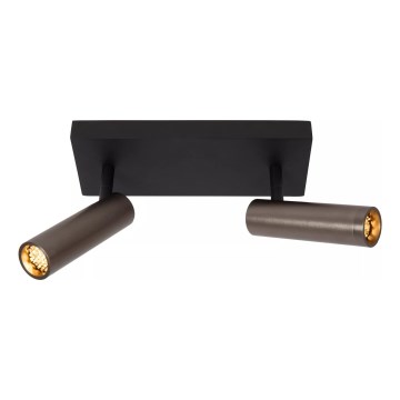 Lucide 22974/02/15 - Bodové svietidlo GRADO 2xGU10/8W/230V čierna/hnedá