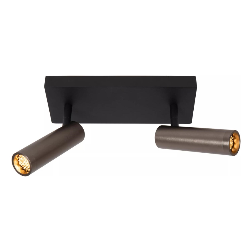 Lucide 22974/02/15 - Bodové svietidlo GRADO 2xGU10/8W/230V čierna/hnedá