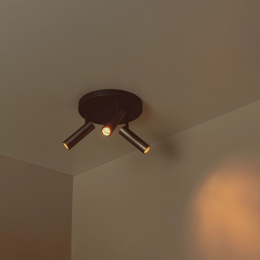 Lucide 22974/13/15 - Bodové svietidlo GRADO 3xGU10/12W/230V hnedá/čierna