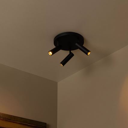 Lucide 22974/13/30 - Bodové svietidlo GRADO 3xGU10/12W/230V čierna