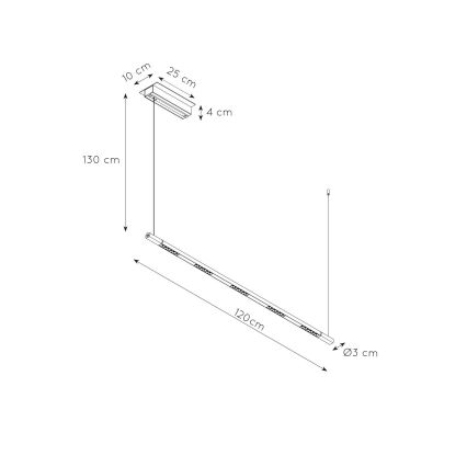 Lucide 23451/30/30 - LED Stmievateľný luster so senzorom IZAK 4xLED/30W/230V CRI 90