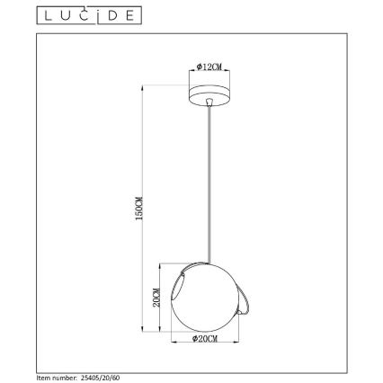 Lucide 25405/20/65 - Luster na lanku JAZZLYNN 1xE27/60W/230V pr. 20 cm