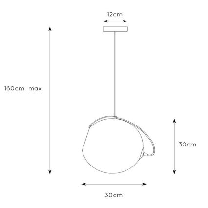 Lucide 25405/30/65 - Luster na lanku JAZZLYNN 1xE27/60W/230V pr. 30 cm