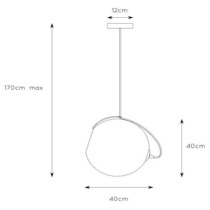 Lucide 25405/40/65 - Luster na lanku JAZZLYNN 1xE27/60W/230V pr. 40 cm