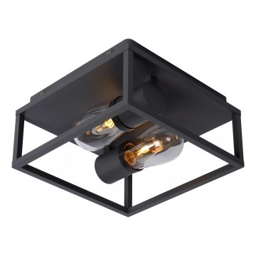 Lucide 27100/02/30 - Kúpeľňové stropné svietidlo CARLYN 2xE14/6W/230V IP54 čierna