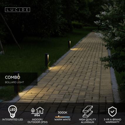 Lucide 27874/25/30 - LED Vonkajšia lampa COMBO LED/9W/230V 25 cm IP54
