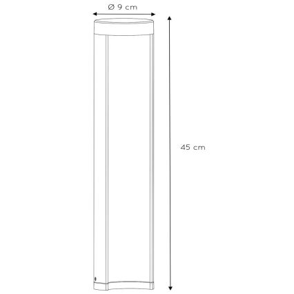 Lucide 27874/45/30 - LED Vonkajšia lampa COMBO LED/9W/230V 45 cm IP54