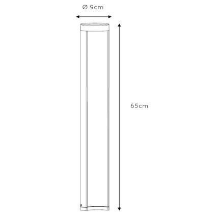 Lucide 27874/65/30 - LED Vonkajšia lampa COMBO LED/9W/230V 65 cm IP54