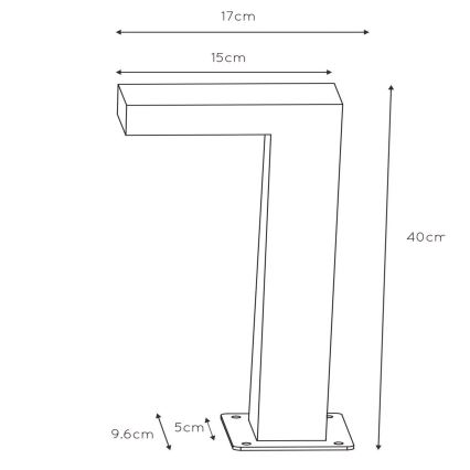 Lucide 28851/40/30 - LED Vonkajšia lampa TEXAS LED/8W/230V čierna 40 cm IP54