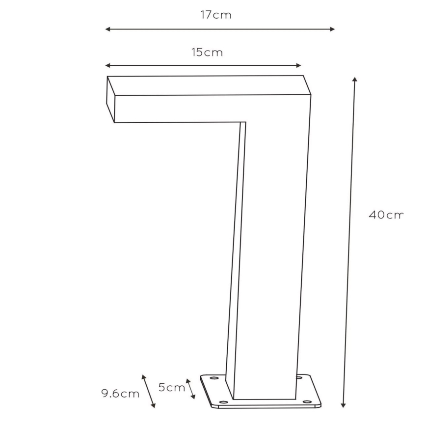 Lucide 28851/40/30 - LED Vonkajšia lampa TEXAS LED/8W/230V čierna 40 cm IP54