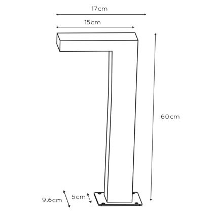 Lucide 28851/60/31 - LED vonkajšia lampa TEXAS LED/6W/230V biela IP54 60 cm