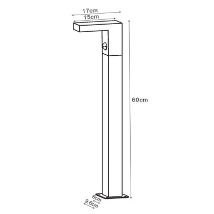 Lucide 28851/61/30 - LED Vonkajšia lampa so senzorom TEXAS LED/7W/230V IP54