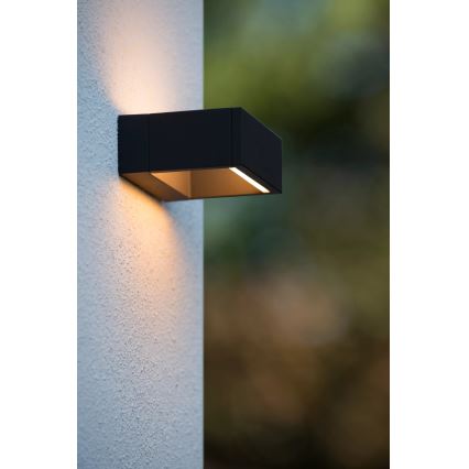 Lucide 28857/06/30 - LED vonkajšie nástenné svietidlo GOA LED/6W/230V čierne IP54