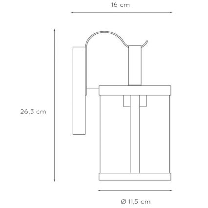 Lucide 29825/01/30 - Vonkajšie nástenné svietidlo LINDELO 1xE27/40W/230V IP23