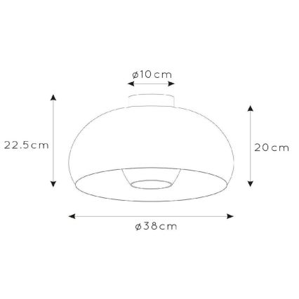 Lucide 30186/38/30 - Stropné svietidlo SHARAN 1xE27/60W/230V pr. 38 cm čierna