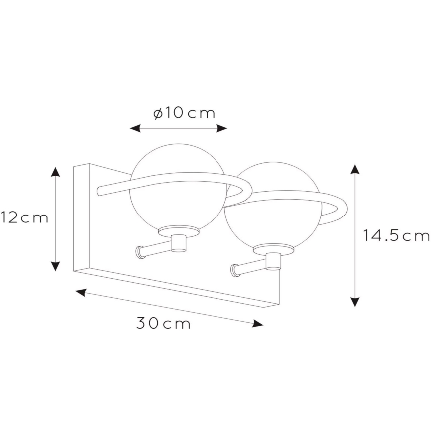 Lucide 30267/02/30 - Kúpeľňové nástenné svietidlo ISOBEL 2xG9/33W/230V IP44