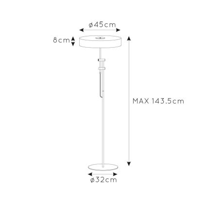 Lucide 30770/02/02 - Stojacia lampa GIADA 2xE27/60W/230V