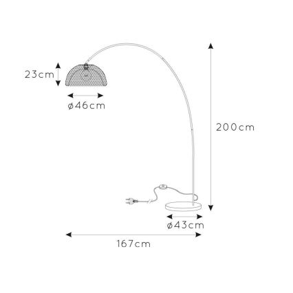 Lucide 30773/01/30 - Stojacia lampa MESH 1xE27/60W/230V