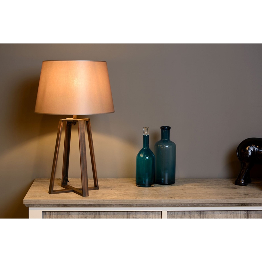 Lucide 31598/81/97 - Stolná lampa COFFEE 1xE27/60W/230V hnedá