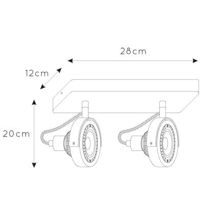 Lucide 31931/24/30 - LED Stmievateľné bodové svietidlo TALA 2xGU10/12W/230V čierna