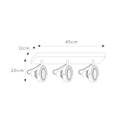 Lucide 31931/36/30 - LED Stmievateľné bodové svietidlo TALA 3xGU10/12W/230V čierna