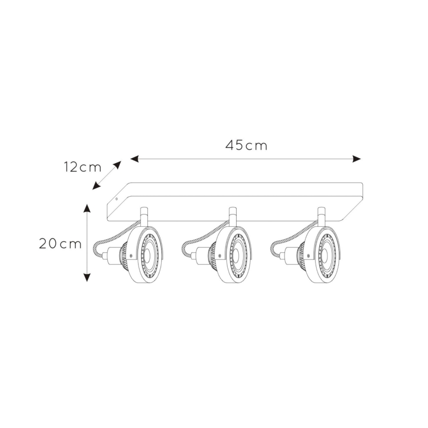 Lucide 31931/36/30 - LED Stmievateľné bodové svietidlo TALA 3xGU10/12W/230V čierna