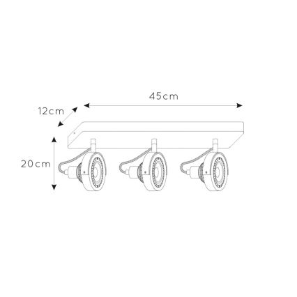 Lucide 31931/36/31 - LED Stmievateľné bodové svietidlo TALA 3xGU10/12W/230V biela