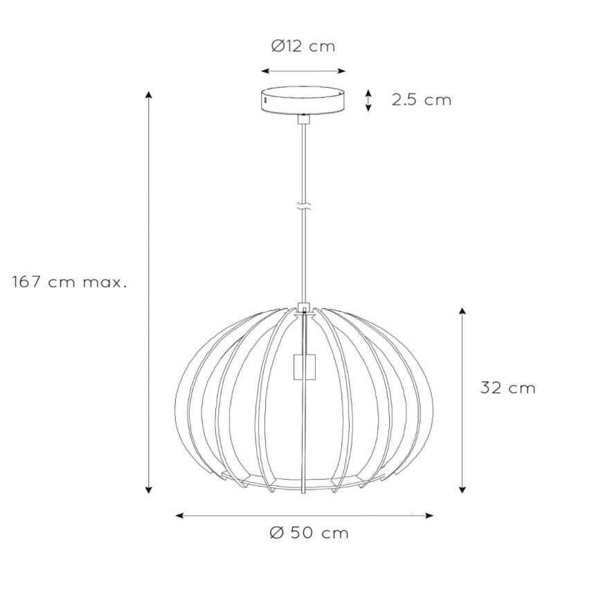 Lucide 34424/50/76 - Závesné svietidlo BOUNDE 1xE27/60W/230V béžová 50 cm