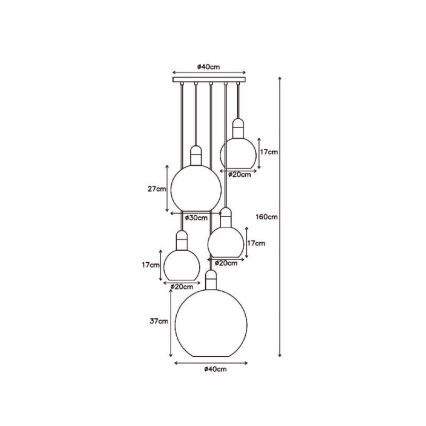 Lucide 34438/05/65 - Luster na lanku JULIUS 5xE27/25W/230V
