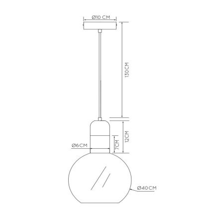 Lucide 34438/40/65 - Luster na lanku JULIUS 1xE27/40W/230V